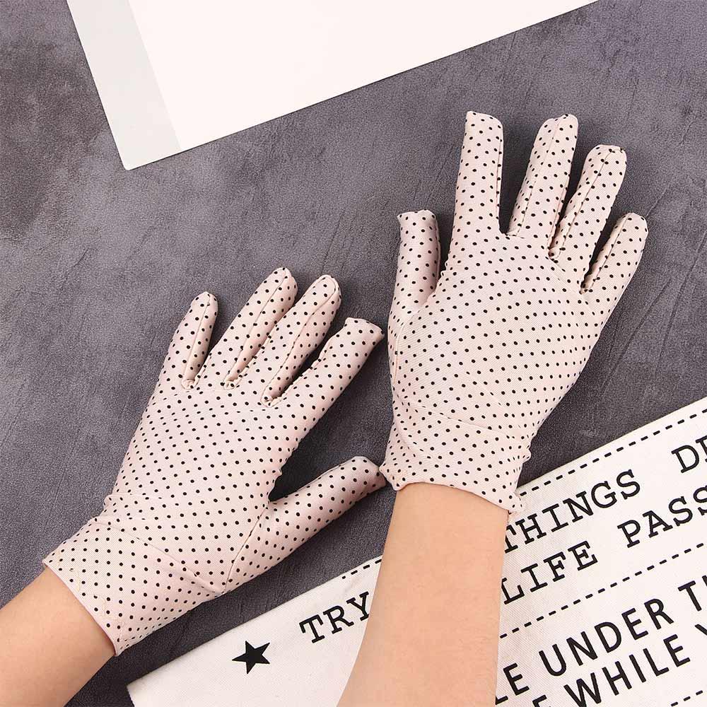 1Pair Etiquette Spring Anti-UV Elastic Spandex Dots Gloves Driving Gloves Women Gloves Sunscreen