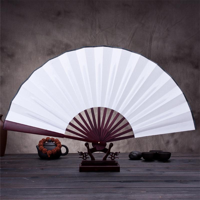 8/10 Inch Folding Fan Hand Silk Cloth DIY Chinese Folding Fan Wooden Bamboo Antiquity Fold Fans DIY Calligraphy Painting Decor