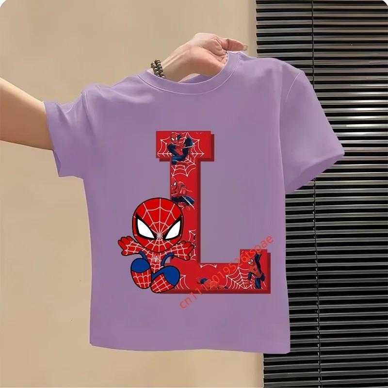 Spider-Man 2026 New Style Children's Pure Cotton Short-Sleeved Girls' Casual Boys' Sport Shirt Top Summer T-Shirt Cartoon Print