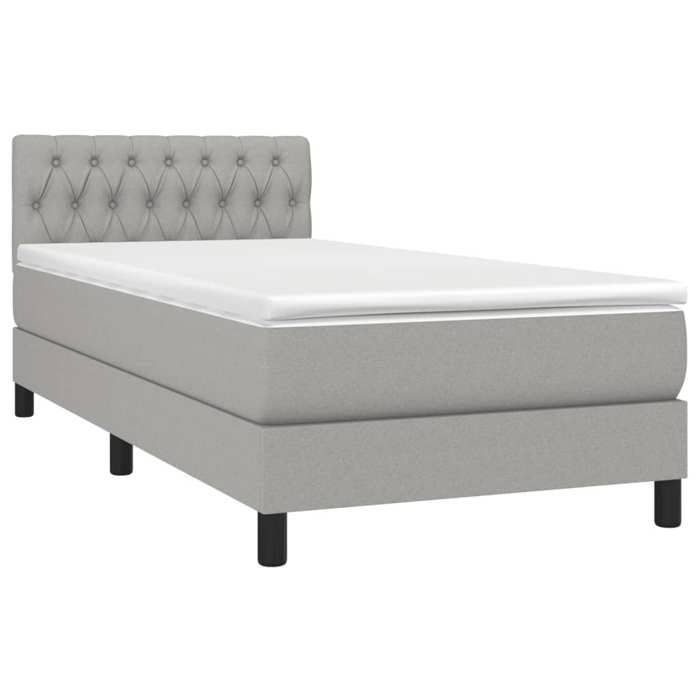 Maison Exclusive - Sommier à lattes de lit avec matelas Gris clair 100x200cm Tissu