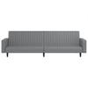 2 Seater Sofa Bed Grey Faux Leather