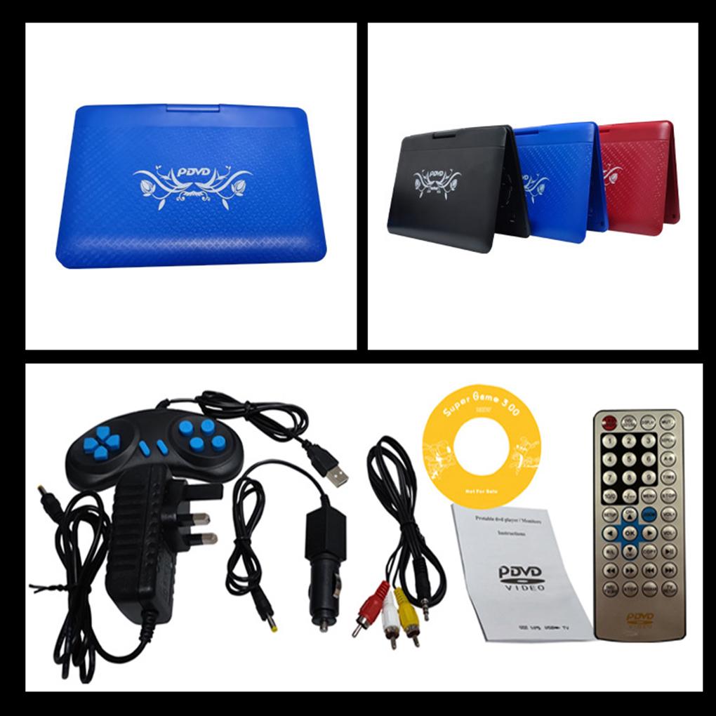 14 Портативный ЖК-телевизор DVD-плеер с антенной HD Большой экран Поддержка игр и FM-радио Автомобильный DVD-плеер