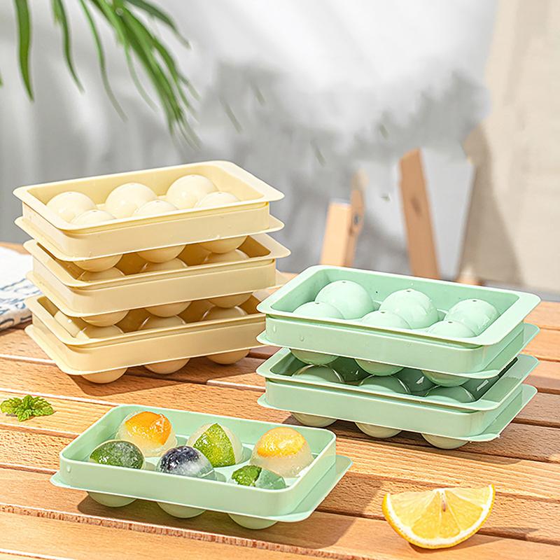 6 Ice Boll Hockey PP Mold Frozen Whiskey Ball Popsicle Ice Cube Tray Box Lollipop Making Gifts Kitchen Tools Accessories