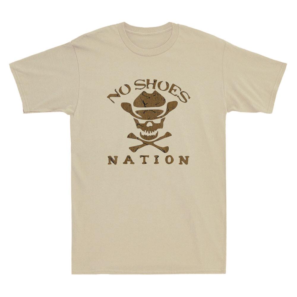 No Shoes No Nation Funny Cowboy Skull Sayings Shoes Quote Vintage Unisexs Tshirt