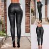 Rose Beauty A Rave Punk High Waist Slant Pocket Crocodile Embossed PU Leather Tapered Skinny Ankle Pants Party Sexy Trousers