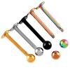 10Pcs/Set Surgical Steel Ball Stud Ear Bar Lip Nose Bar Body Piercing Jewellery