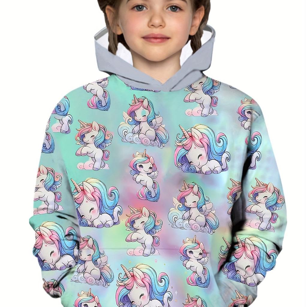 Детская одежда Толстовки с капюшоном для девочек с длинным рукавом 3D Tie-Dye Print Детская весенне-осенняя одежда Повседневная стильная одежда для девочек на открытом воздухе Милый топ