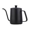 Black Silver Coffee Pot Long Narrow Spout Drip Kettle Coffee Drip Brewing Kettle  Cafe Use