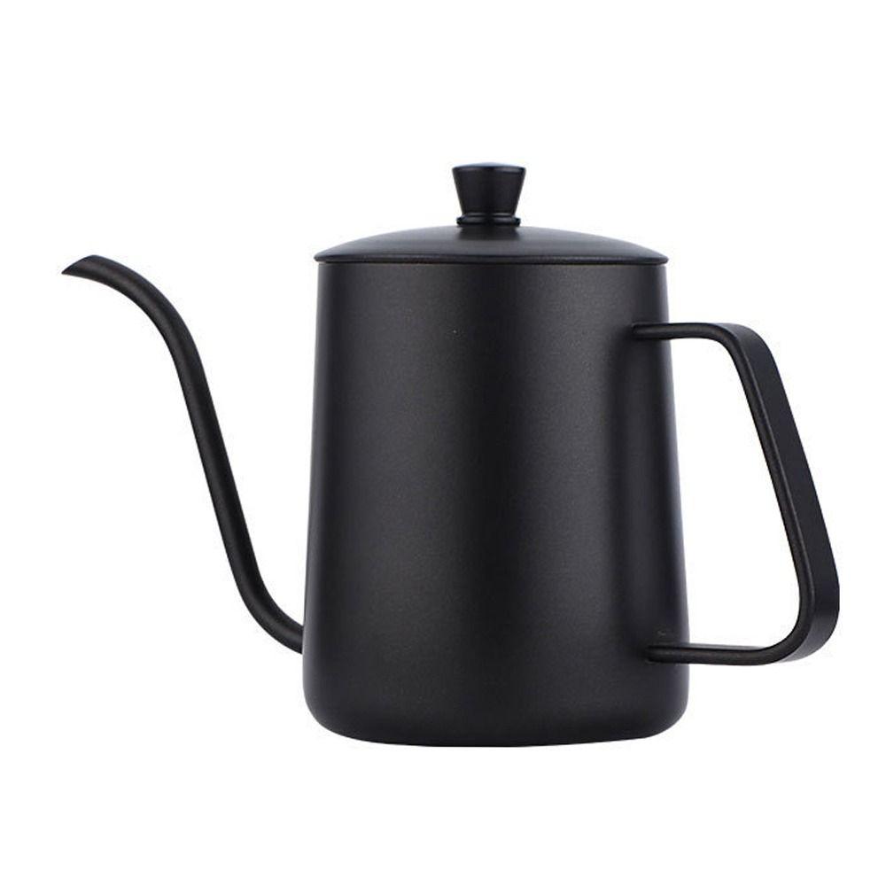 Black Silver Coffee Pot Long Narrow Spout Drip Kettle Coffee Drip Brewing Kettle Cafe Use