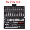 46 шт./набор торцевых ключей, набор комбинированных гаечных ключей из углеродистой стали, наборы отверток для ремонта автомобиля, инструмент для ремонта автомобиля
