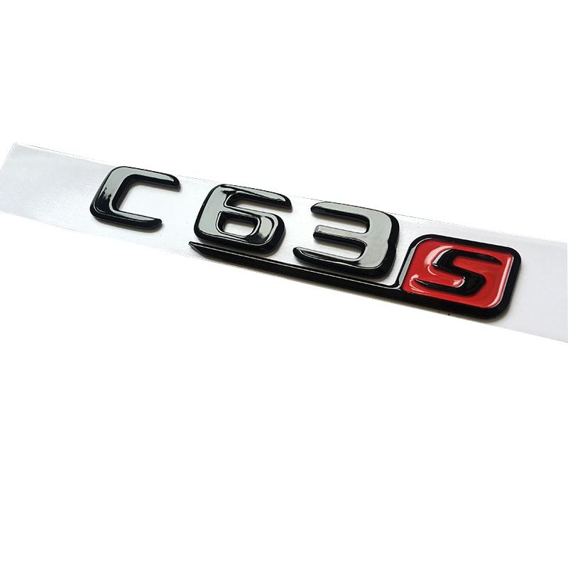 Car Tuning For C Class W204 W205 C63 C63S Letter Logo 3D ABS Sticker Car Rear Trunk Emblem Nameplate Decals