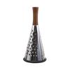 Stainless Steel Cone Cheese Grater with Wood Handle 3 Sided Vegetable Shredder for Grating Cheese Chocolate Vegetables