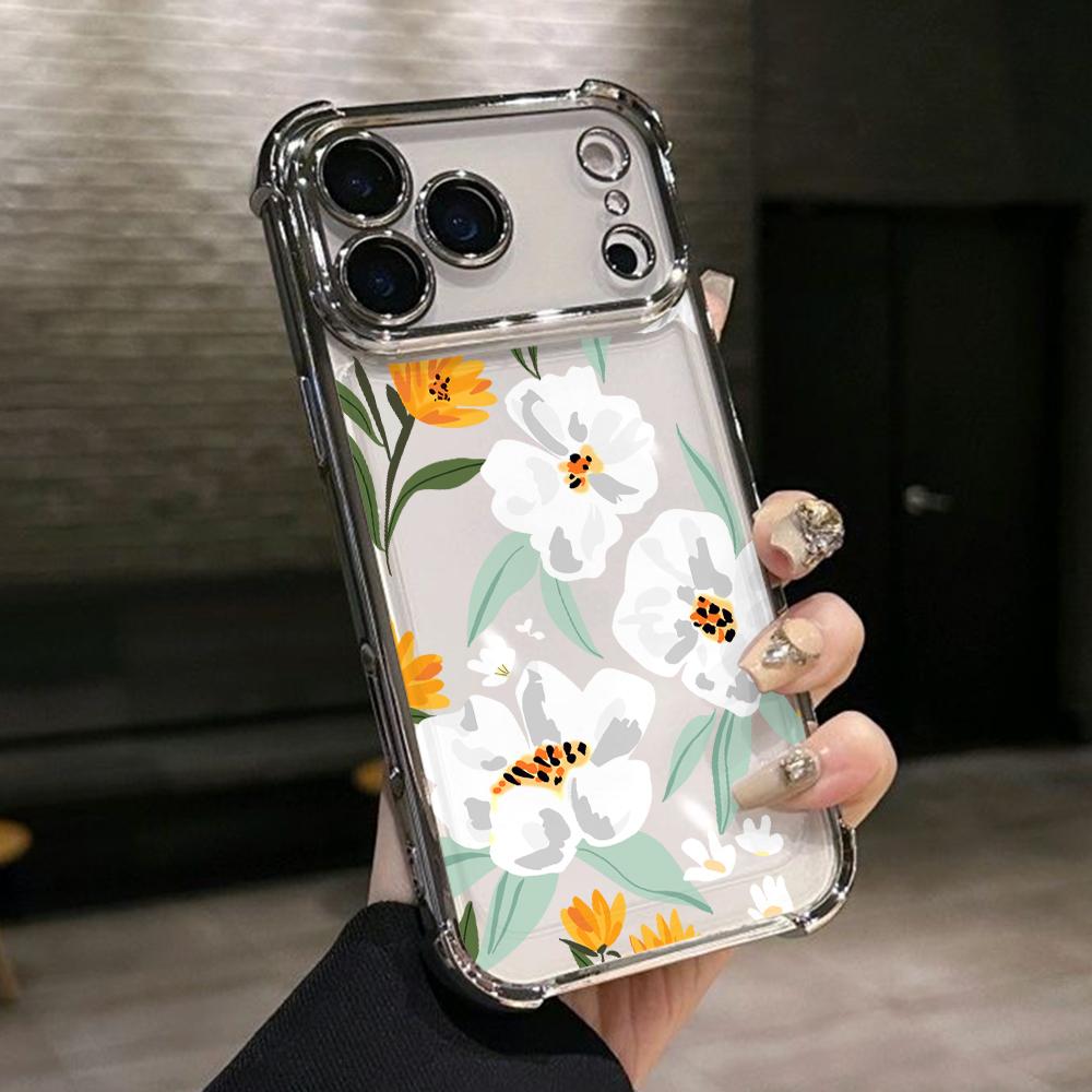 Модный чехол для телефона с цветочным узором для Samsung Galaxy A57 A56 A55 A54 A53 A52 A37 A36 A16 A06 4G 5G Прозрачный противоударный чехол