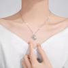 Elegant White Gold Double Swan Pendant Clavicle Necklace for Women