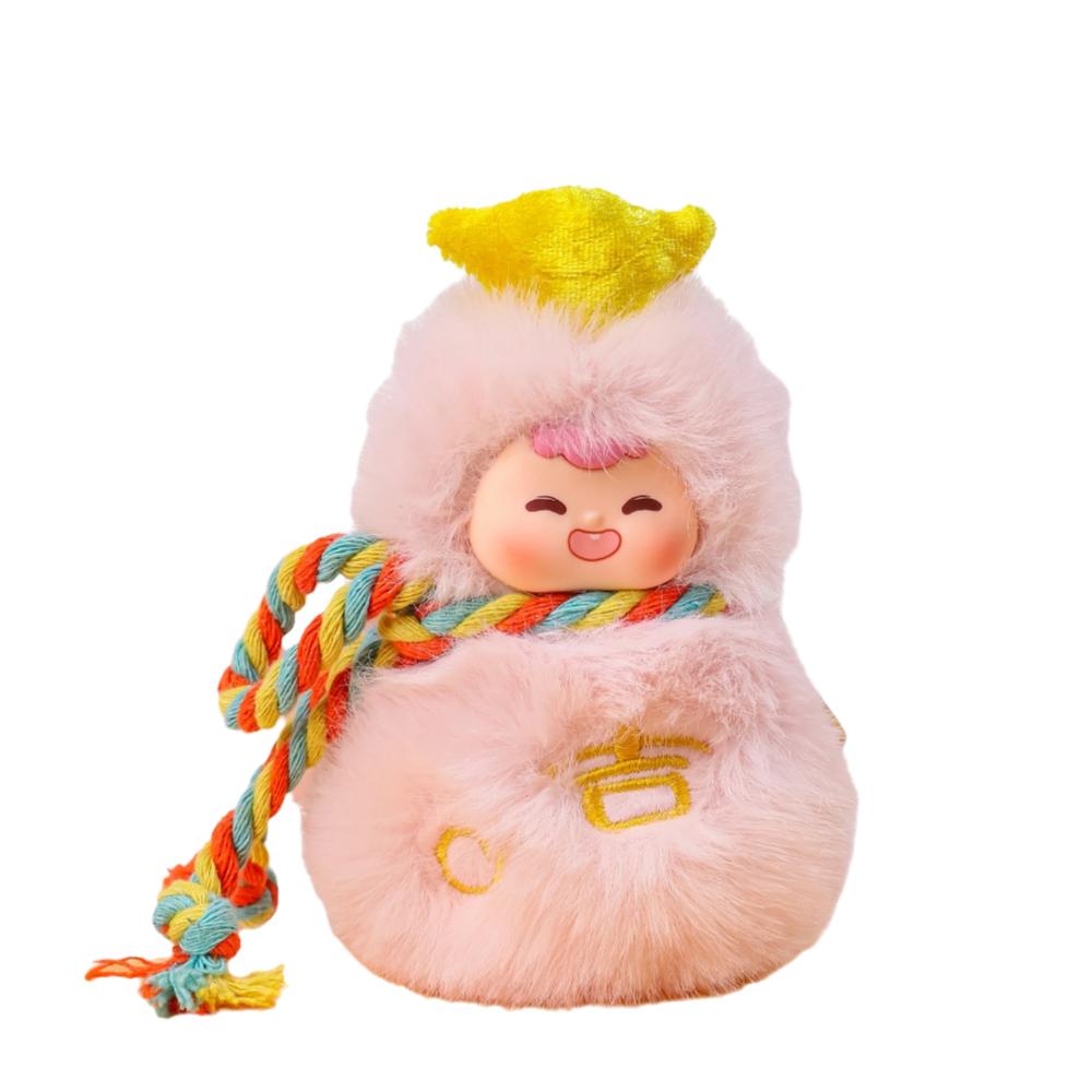 Kawaii Plush Doll Keyring Ornaments Good Luck Pendant Creative Mini Gourd Keychain  for Lovers