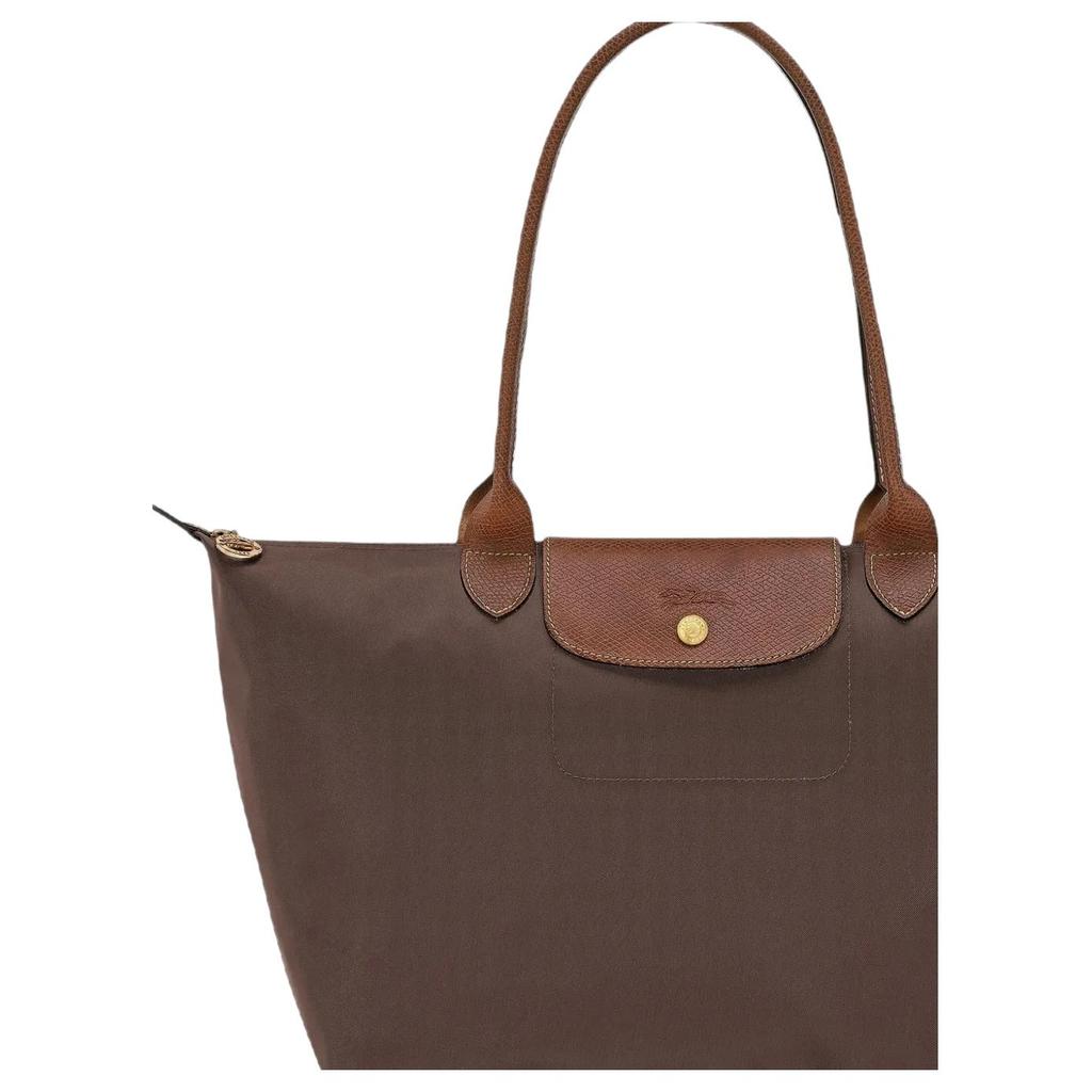 Longchamp Le Pliage Brand Logo Nylon Shoulder Bag Large Women shoulder bag Dark-Brown 1899089002