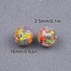 16Mm Colorful Color Resin Sequins Round Spaced Loose Beads For Jewelry Making Charms Bracelet Necklaces Keychain Diy Accessories