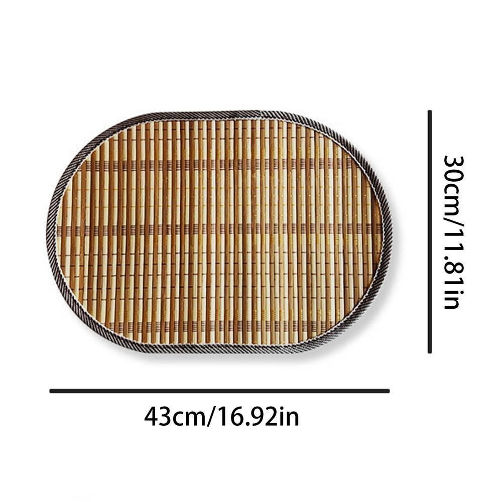 Овальный край бамбуковые плетеные подставки под тарелки моющиеся термостойкие настольные подставки для дома кухни рождественского обеденного стола украшение для вечеринки