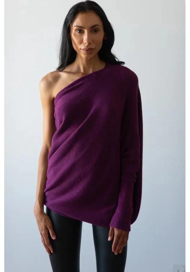2026 Autumn/Winter Solid Color Round Neck Long Sleeve Knit Pleated Pullover