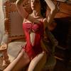 Lady's one-piece open-front nightgown with a seductive allure