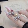 Роскошные Открытые Кольца Красного/желтого Цвета с Цирконами в Виде Бабочки для Женщин, Элегантное Свадебное Кольцо из Стерлингового Серебра в Подарок на День Рождения