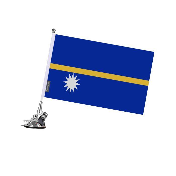 Drapeau - Nauru - 27 X 35 Cm - Mât À Ventouse - Polyester - Impression Recto/verso