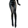 Womens Wet Look Patent Leather Leggings High Waist Slim Fit Party Club Nightwear