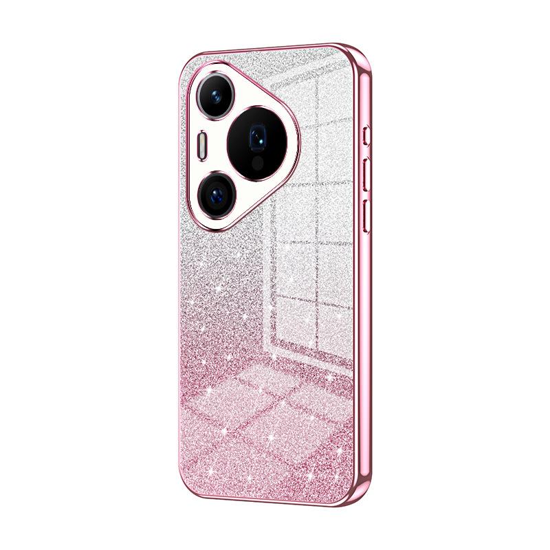 Применимо к Huawei Pura80Pro гальванизированный чехол для мобильного телефона с блестками Pura70Pro прозрачный P60 противоударный защитный чехол P30