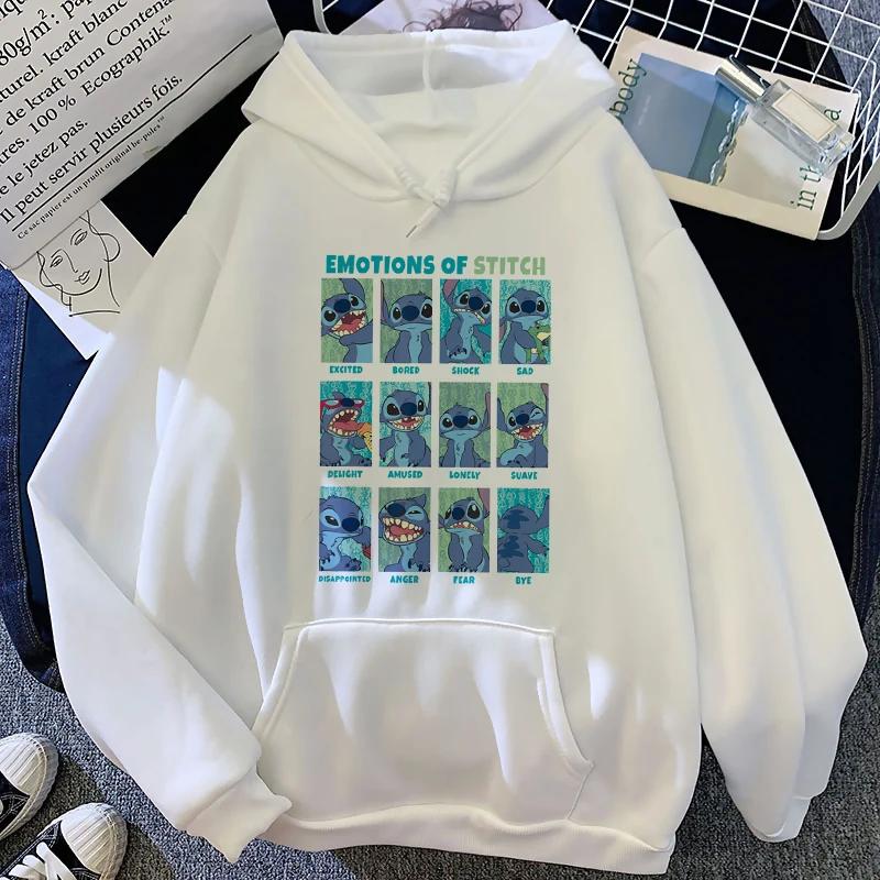 Disney Pattern Women's Sweatshirt Cartoon Cute Lilo Stitch Print Loose Clothing Comfortable Couple Hoodie Autumn and Winter