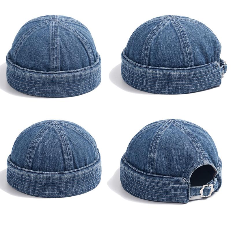 Джинсовая шляпа без полей Gorro Hombre Docker Miki для мужчин и женщин в стиле ретро, ​​кепка-бомбер Sailor Melon Snapback, промытая ковбойская тюбетейка