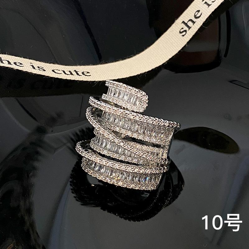 Кольцо-цепочка с цирконием, преувеличенное креативное кольцо с изображением еды, универсальное женское нишевое ювелирное изделие высокого класса для рук