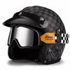 3C Vintage 3/4 Half Helmet Electric Motorcycle Summer Pedal Cruise Locomotive Leather Helmet Men and Women