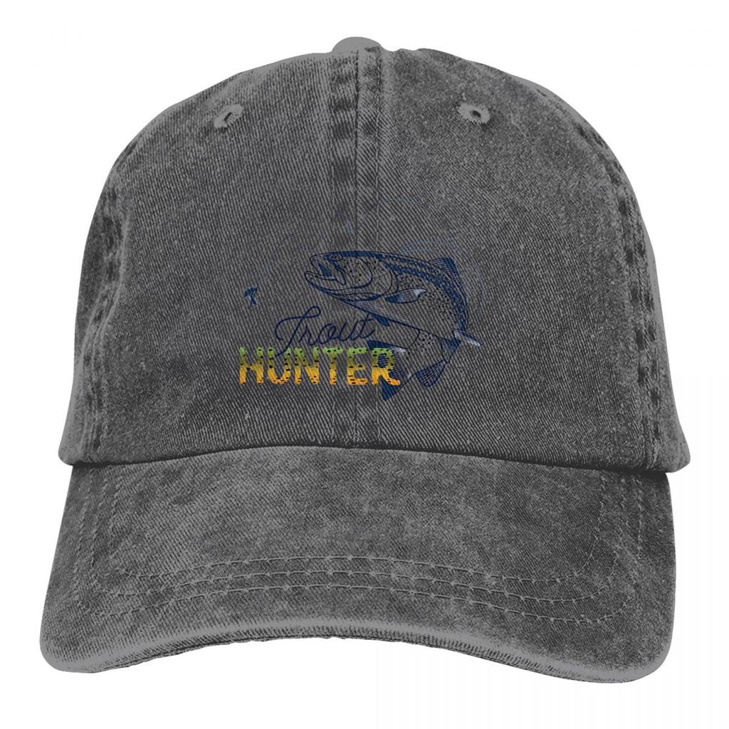 Fly Fishing Trout Rainbow Hunter Fishing Lover Retro Baseball Hat Cotton Sun Protaction Caps Unisex Casual Golf Hats