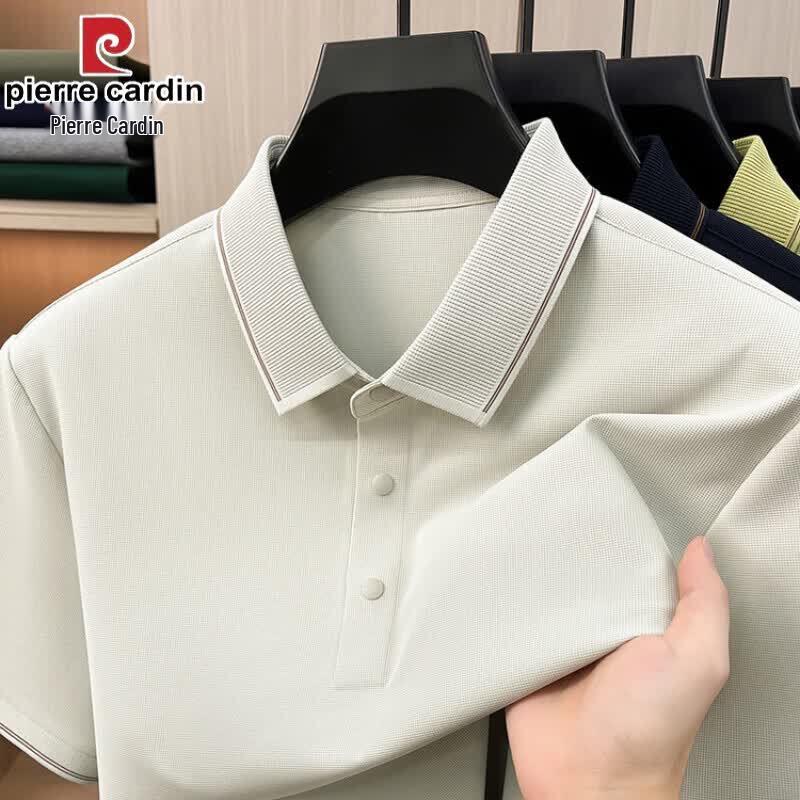 Pierre Cardin Мужская рубашка-поло с коротким рукавом из ледяного шелка