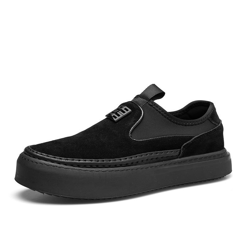 Мужская обувь 2025 прямая поставка новая мужская обувь кожаные лоферы тренд одна педаль дышащая повседневная обувь кожаная обувь