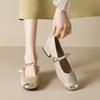 Weiwei Girl 9258-6 Square Head French Mary Jane Shoes Spring and Autumn New Chinese Style Thick Heel Shallow Mouth Single Shoes Women