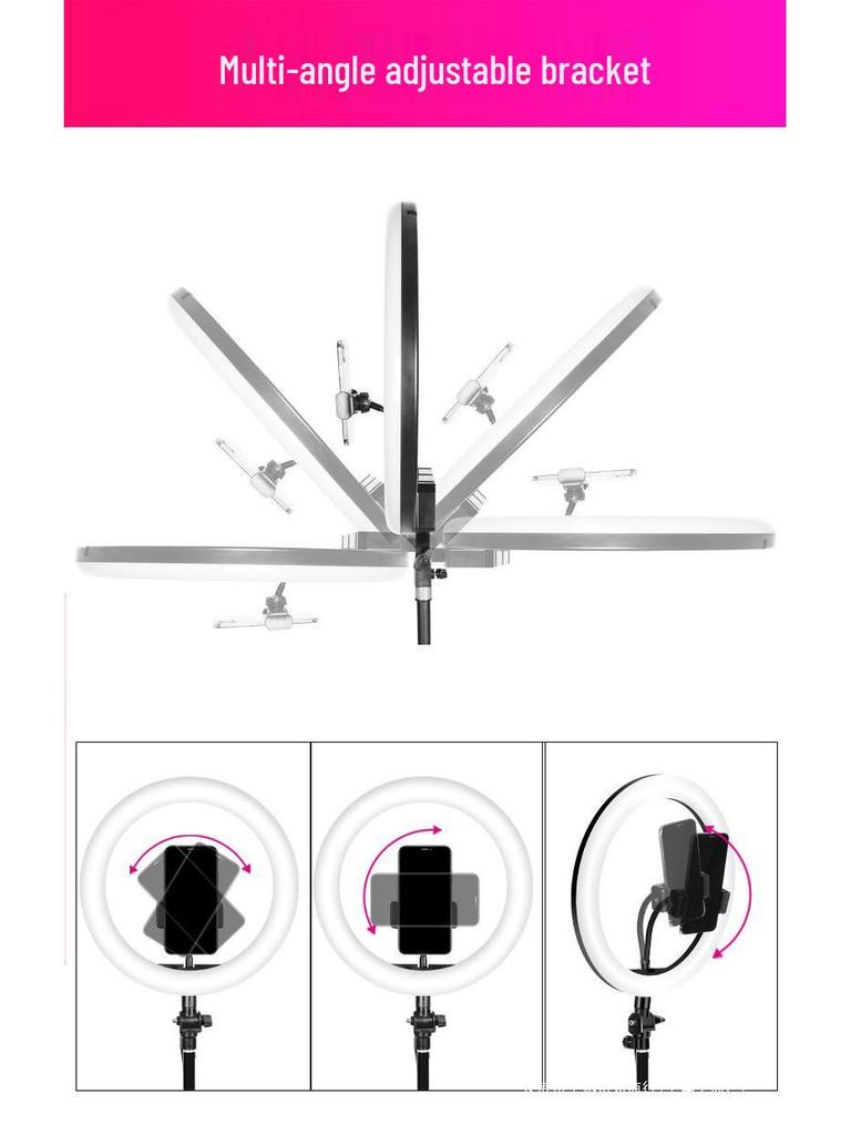 Live Streaming Phone Stand with HD Fill Light and Multifunctional Tripod