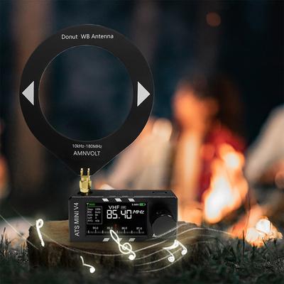 AMNVOLT V4 ATS MINI Радио с усилителем для наушников LSB USB Транзисторные карманные радиоприемники Si4732 DSP Радио для прогулок, походов, кемпинга