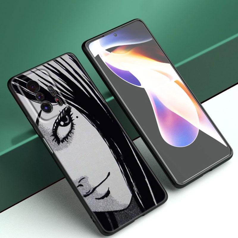 Junji Ito Terror Horror Anime Phone Case For Xiaomi Mi A2 8 9 SE Note 10 10T 11 12 Lite 9T 11T 12S 12T Pro A3 6X 12X Black Cover