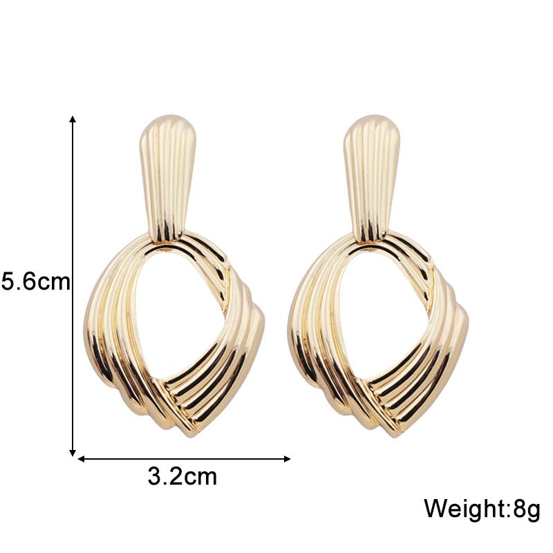 Преувеличенные геометрические неправильные серьги-подвески из гладкого металла с завитком для женщин, темпераментные украшения