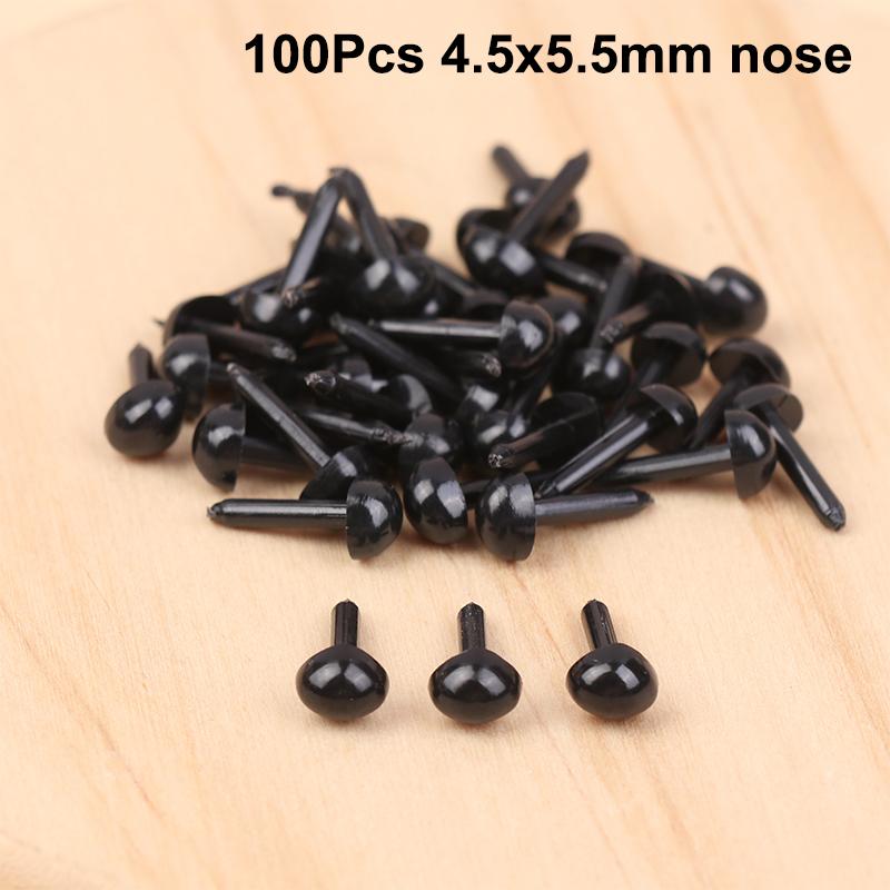 100 шт. Пластиковые мини-черные глаза и носы для плюшевых животных, аксессуары для кукол, сделай сам, мягкая игрушка для собак, детали декора