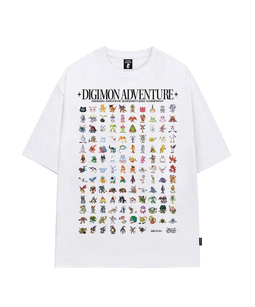 ODDSTUDIO [Digimon Adventure] Футболка оверсайз со всеми персонажами Digimon - 2 цвета