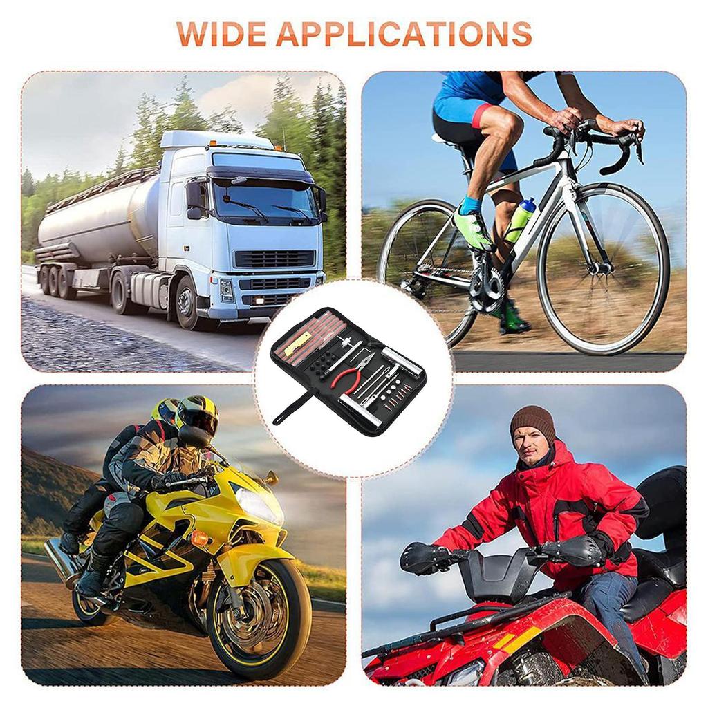 46 шт. аварийный набор для ремонта шин, инструмент для ремонта автомобильных шин, набор для ремонта шин, авто, велосипеда, заглушка для ремонта проколов, аксессуары для гаража и автомобиля