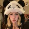 Winter Riding Hat Panda Shape Thickened Warm Hat Face Shape Modification Windproof Ear Protection Plush Hat