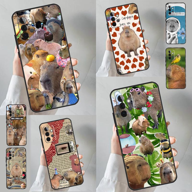 Funny Capybara Cover For Samsung Galaxy A53 A33 A13 A12 A32 A52 A14 A34 A54 A15 A25 A35 A55 A71 A51 Case