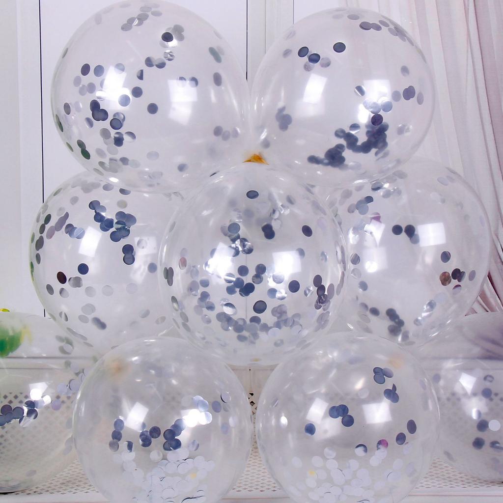 Glitter Confetti Latex Balloons Romantic Wedding Decoration Gold Clear Airballoon Birthday Party Decoration Festival Baby Shower