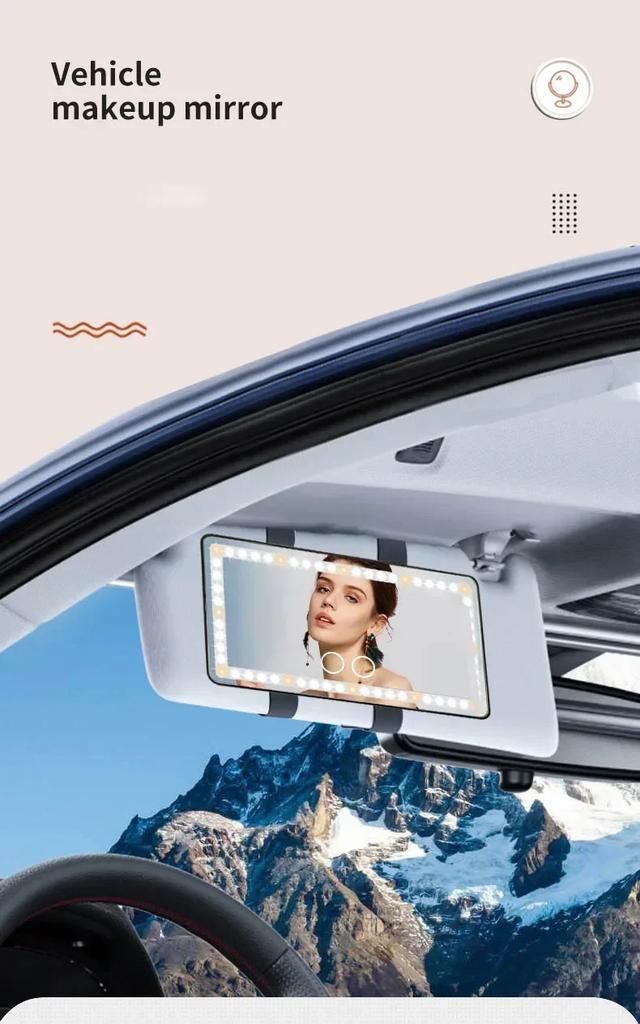 2025 Car Vanity Mirror Pro Touch Controlled Tri Color LED USB C Fast Charging for Auto Accessories