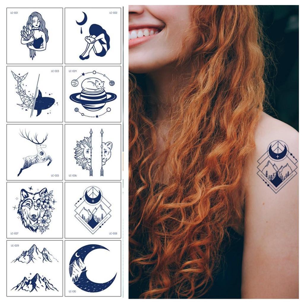 21/10/6/1 листов полуперманентной водонепроницаемой, но съемной временной татуировки с маленьким цветком и бабочкой