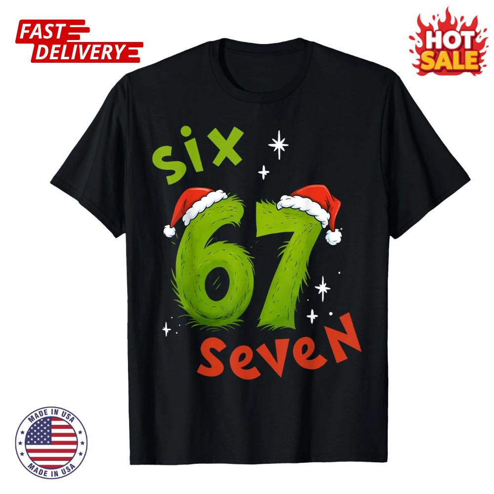 SALE 67 Meme Six Seven for Women Men Inspired Christmas T-Shirt Unisex Tees NEW Unisex T-Shirt