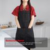 Unisex Denim Working Pockets Apron for Drawing Painting Restaurant Coffee Waiter (Black)